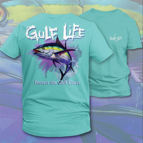 Gulf Coastal Zen Tuna Fish Deep Sea Fishing Beach Round Vinyl Sticker Black  - Gulf Coastal Zen