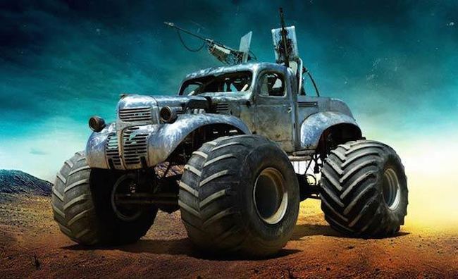 The Big FootIt's only natural that the WWA World Heavyweight Champ Nathan Jones would drive this massive, reconfigured Dodge pickup for his role as Rictus Erectus. When you need to cross the desert after catastrophic worldwide calamities, this beast is your top choice.