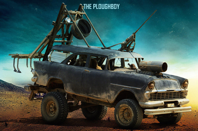 The PloughboyThe Holden EH Station Wagon was a popular Australian car in the 1960s, but after the apocalypse, it was necessary to outfit it with a hydraulic plough and an off-road frame.